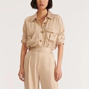Veronica Beard Ainsly shirt -sand